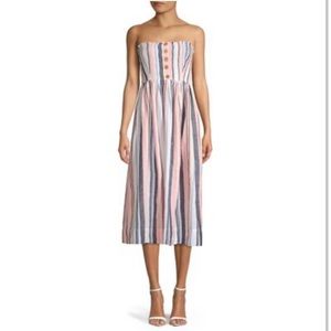 Free People Lilah Striped Midi Dress NEW Xs